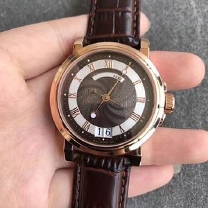 39MM men watch wristwatch sapphire crystal waterproof 5222 genuine Leather Strap Cal.517GG automatic movement HGF
