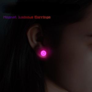 Wholesale neon glow signs resale online - Party Decoration pc Magnet Luminous LED Flashing Stud Earring Bar Christmas Decorative Earrings Neon Sign Glow In The Dark