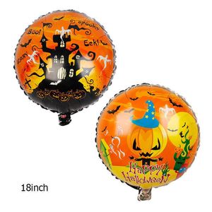 18 Cal Halloween Aluminium Film Balon Ghost Dynia Black Kot Cartoon Drukowane Balony 2022 Chirstmas Halloween Party Decoration Prezenty Zabawki 496