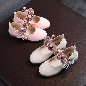 Sandals Children Elegant Princess PU Leather Kids Girls Wedding Dress Party Beaded Shoes For Birthday Dance