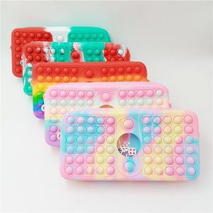 Stationery Box Fidget Leksaker Push Bubble Anti Stress Kid Decopression Storage Bag Pencil Case