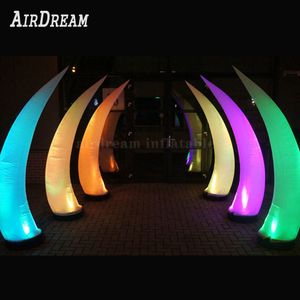 Romantic 46cm Inflatable tusk with LED lights column tube lighted inflatables cone for wedding party event