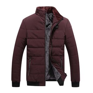 Men's Winter Jacket Plus Cashmere Blouson Homme Male Stand Collar Business Coat Keep Warm Thick Splice Cotton clothing 210916