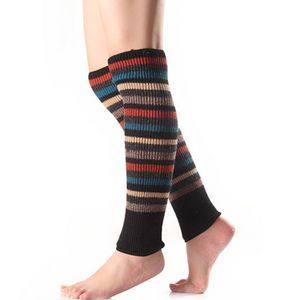 Knee High Leg Warmers Socks Multicolor Stripe Knit Boot Cuffs Toppers Leggings Shoes Women Girls Autumn Winter Loose Stockings Clothing Will and Sandy