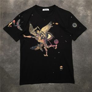 Nueva novedad 2019 hombres caballero Demonio Skull Eyes T Shirts Camiseta Hip Hop Skateboard Street Cotton T-shirts Tee Top Kenye # G15 x0712