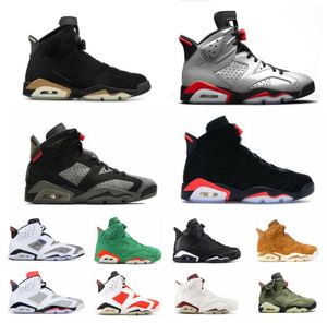 Originalmente 6 Jumpman Carmine 6s Basketall Shoes Infravermelho Branco Blue Black Mass Sneakers Sports Womens com caixa original e tamanho do cartão US 7-13