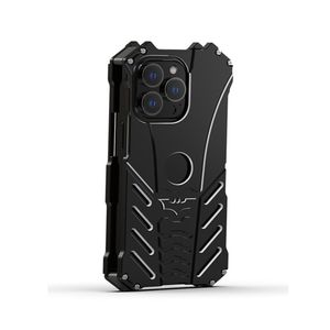 R-JUST Metal Phone Cases For Iphone 15 14 13 Pro Max 12 11 Aluminum Shockproof Cover Armor Anti-knock Cellphone