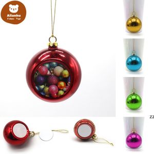 Sublimacja Spółki 6 cm Boże Narodzenie Dekoracje Ball Transfer Drukowanie Prasy DIY Prezenty Craft Xmas Drzewo Ornament GF