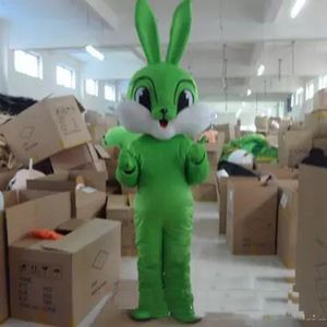 High quality Green Rabbit Mascot Costumes Christmas Fancy Party Dress Cartoon Character Outfit Suit Adults Size Carnival Xmas Fun Performance Easter Theme Clothes