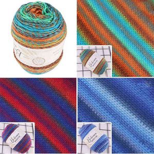 1PC 100g Regenbogen Segment gefärbt Kaschmir Garn Wolle DIY handgemachte gestrickte Baby Pullover Hut Schal Sofa Kissen Kuchen Garn Y211129