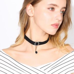 Chokers Breathable Velvet Rope Vintage Choker Geometric Pendant Necklace For Women Collar Torques Neck Jewelry Black Boho Stretch Gothic