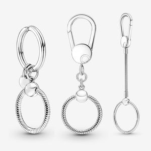 New Fashion 925 Sterling Silver Key Rings Bag Charm Holder Top Quality Fine Jewelry Fit Pandora Style With Original Box Lady Gift
