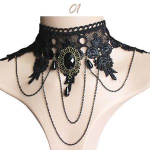 Pendant Necklaces Gothic Chokers Collar Black Lace Neck Choker Necklace Vintage Women Girls Chocker Jewelry Accessories Fashion