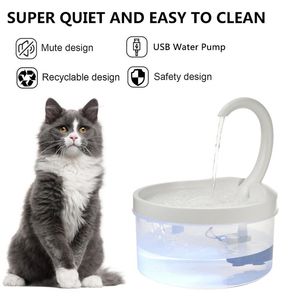 2L Fountain LED Pet Cat Feeder Blue Light USB Powered Automatic Water Dispenser Drink Filter For Cats Dogs Pet Supplier243T