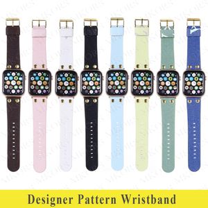 Ersatz intelligente Träger für Apple Watch Band Leder Band 38mm 40 mm 41 mm 42 mm 44 mm 45 mm Uhren Armbandmarke Riemengurtzubehör iwatch 1 2 3 4 5 6 7 8 Se Wristband