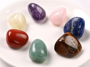 Strona główna Party Decoration Chakra Stones Healing Crystals Zestaw 7 spadł czakry równoważenie, terapia kryształowa, medytacja, reiki kciuk kamienie