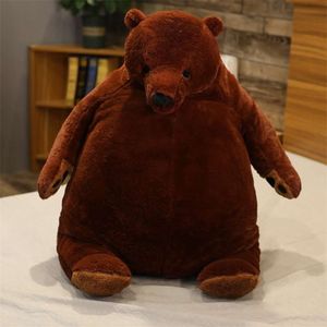 130 cm Brown Black Bear DJUNGELSKOG Peluche Cuscino Teddy Peluche Orso di pezza Giocattoli Cuscino morbido Bambola per ragazza 210929