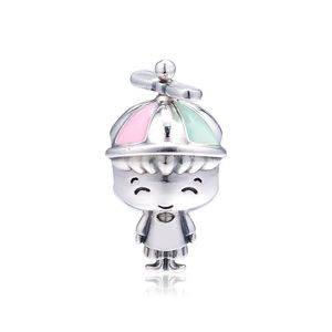 Mother's Day Propeller Hat Boy Charm Authentic 925 Silver Jewelry Fits European Charms Bracelets DIY Beads For Jewelry Making Q0531