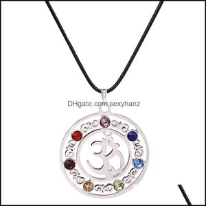 Smycken hänge halsband 7 chakras reiki stenar hänger hälsa amet healing chakra 3d sten charms halsband droppleverans 2021 wqjge