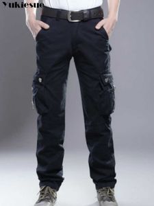 men's trousers cargo pants men trousers loose straight for men harem man's Multi Pocket Military Overall outdoor 210608