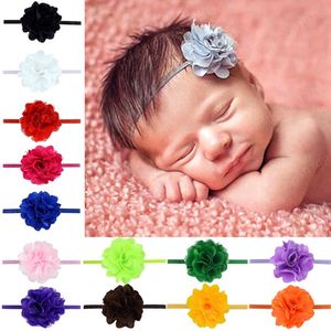 Neugeborenen Einfarbig Net Garn Blume Stirnband Elastische Haarband DIY Handgemachte Kopfbedeckungen Baby Mädchen Haar Zubehör Kinder Geschenk