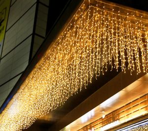 220V EU LED Christmas Light Ghiacciolo impermeabile Fata String Curtain Lights Ghirlanda all'aperto per la festa di nozze Bar Decorazioni di Capodanno