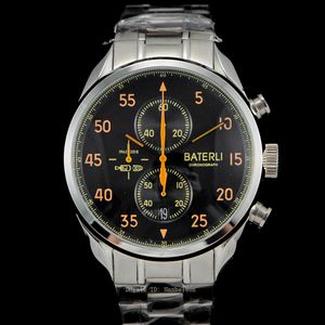 New Mens Relógios Cronógrafo Relógios De Pulso Quartz Cronômetro Esporte Assista Aço Inoxidável Strap Montre Baterli