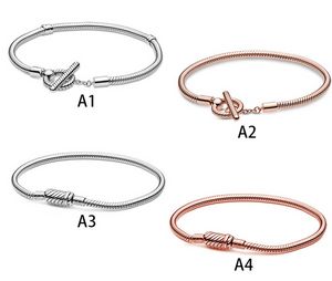 Designer jóias 925 pulseira de prata Charme Bead Fit Pandora em forma de T-em forma de t-sorção de corrediça de corrediça de corrediça braceletes pérolas de estilo europeu encantos frisados ​​Murano