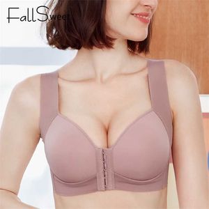 flandsweet front closure bras 여성 플러스 사이즈 속옷 원활한 푸시 위로 푸시 위로 섹시한 브래지어 211110