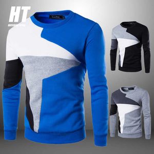 Sweaters Men's Brand Clothing Long Sleeves Autumn Winter Pullover Cotton Knitteds Men Casual O-Neck Patchwork Slim Tops 210603