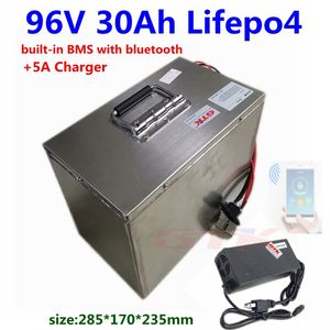 GTK LIFEPO4 96V 30AH LITIUM Batteripaket BMS med Bluetooth för 2500W Ebike Scooter Solar System Motorcykel  109.5V Laddare