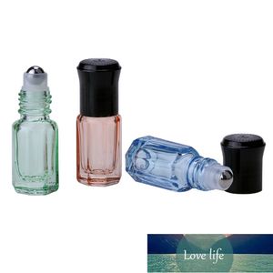 3ml frascos de rolos de vidro vazios com tampa preta para os recipientes de desodorante do perfume dos óleos essenciais