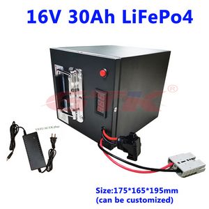 LiFePo4 16V 30Ah lithium rechargeable battery pack with BMS for ebike monitor Medical equipment motorcycle+3A Charger