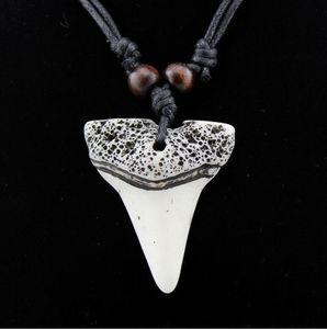 Wholesale shark tooth necklace for sale - Group buy 2021 New Fashion Tribal Unisex Shark Teeth Choker Pendant Necklace Charm Jewelry With Black Cord