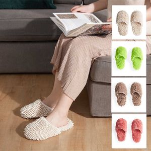 Household chenille sucking water anti-skid lazy people wipe floor slippers Home cleaning cloth sweep clean rag Export to Japan 210728