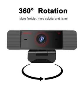 HD 2 K Video Çevrimiçi CMOS Webcam Kamera Web Bilgisayar Güvenlik Parçaları için Web Öğretim Konferansı USB Mikrofon