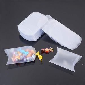 Confezione regalo di biscotti dolci con scatola a forma di cuscino in PVC per scatole di imballaggio per bomboniere nuziali RRE12750