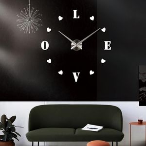 Настенные часы Кварцевые короткие часы 3d Real Big Clock Rush Mirror Stickers Diy Living Room СКИДКИ Натюрморт