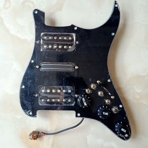 Actualización Cargada HSH Guitar Guitar PickGuard Negro Alnico Pickups Interruptor de corte único Tonos Más Función para FD Strat Guitar Solding Harness
