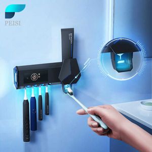 Peisi UV tandborstehållare intelligent sterilisator automatisk tandkräm squeezer dispenser badrum tillbehör set 210709