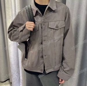 22Ss män kvinnor designers denim jackor mörk jacquard broderi brev tyg tyg man mode streetwear grå s xl
