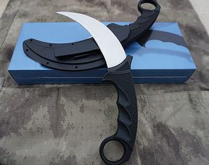 Tiger Karambit Knife VG-1 Satin Blade Kra*ton+Grivory Handle Fixed Blades Claw knives with ABS K Sheath