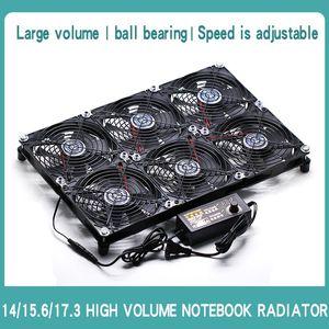 Almofadas de resfriamento de laptop Velocidade ajustável Super Air Volume 14 / 15.6 / 17.3in Livro de Jogo Notebook Base Fan Bracket 6 Turbo Heat Dissipation