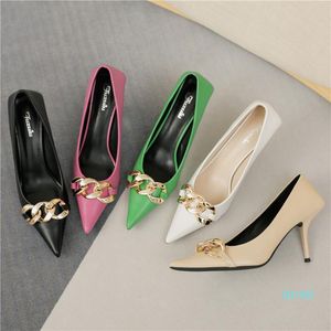 Dress Shoes Luxury Women Green 8cm High Heels Pumps Office Lady Designer Prom Stiletto Low Wedding Bridal