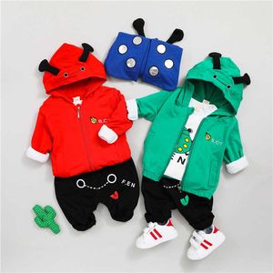 Erkek Bebek Giysileri Bahar Sonbahar Aktif Casual S Çocuk Çocuk Giyim Ceket + T-shirt + Pantolon Set 210615