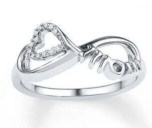Anéis de cluster jóias de prata 2022 símbolo mamãe anel cartas mulheres presentes cristais jóias