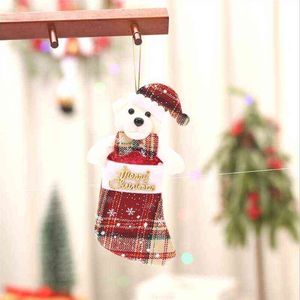 H056 Merry Christmas Stocking Keten Santa Kardan Adam Elk Noel Asılı Çorap Şömine Ağacı Süs Aile Dekor Için