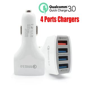 4 portas Multi Carregador de carro USB Quick 7A mini rápido carregamento QC3.0 para iPhone 12 Xiaomi Huawei Adaptador de telefone móvel Android dispositivos