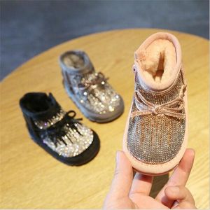 Boots Toddler shoes Warm Kids Winter Snow Boot Shoe For Boys Soft Bottom Student Fur Children Plush velvet short boots