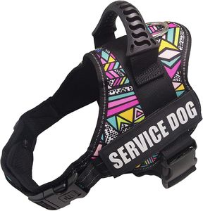 Dog Collars Outdoor Travel Service Dogs Harness 3M Reflective Vest with Handle Attachment Point for Leash Breathable Pet Harnesses Black S B15